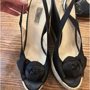 Prada satin wedge